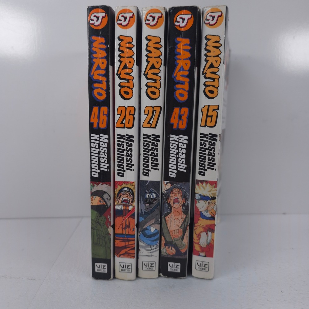Naruto Manga Lot Volumes 15 26 27 43 46 Masashi Kishimoto Shonen Jump Viz Media